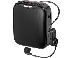 MELVRA Stemversterker - Draadloze Headset Microfoon - 11 Uur Batterijduur - Oplaadbaar - LED Display - Draagbaar PA Systeem - Voor Leraren, Gidsen & Presentaties
