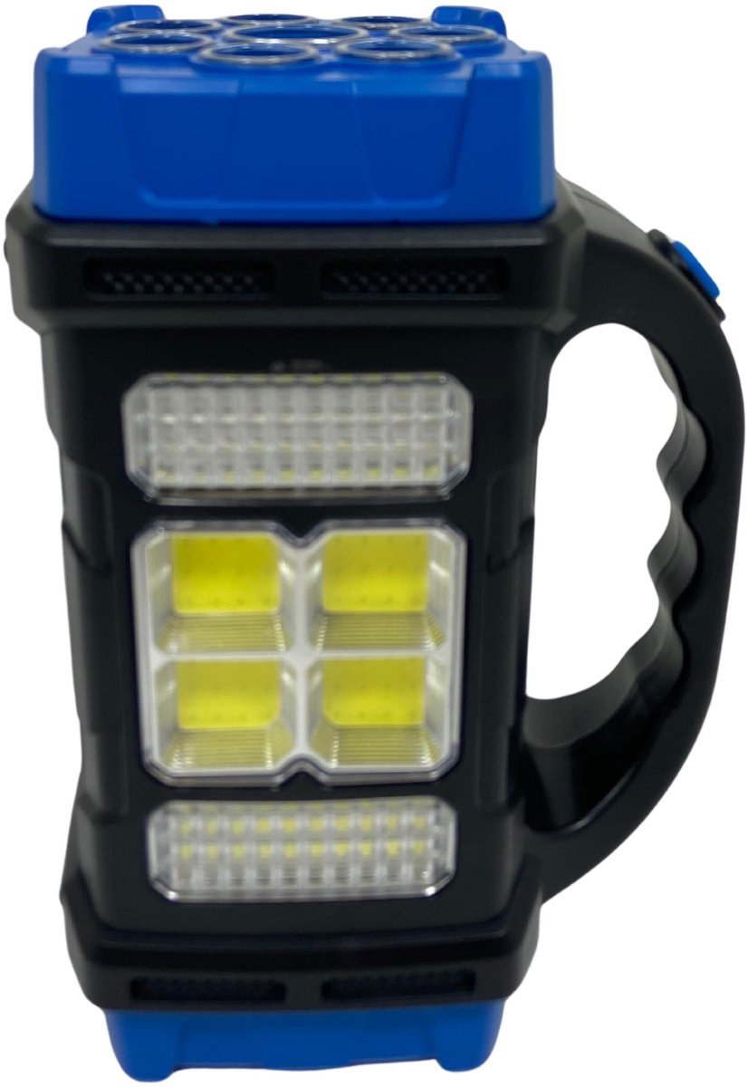 Mannsberger 4-in-1 Noodlamp Op Zonne-energie met Powerbank - Oplaadbaar Via Usb-c - Warm en Wit Led Licht - Blauw/zwart