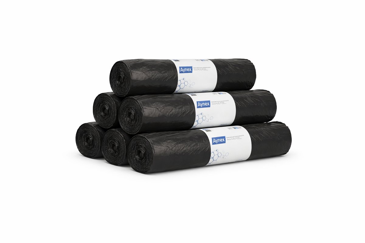 Hynex Vuilniszak 120 Liter - 150 stuks - Afvalzakken - Gerecycled HDPE - 70 x 110 cm - Set van 6 x 25 stuks - Zwart