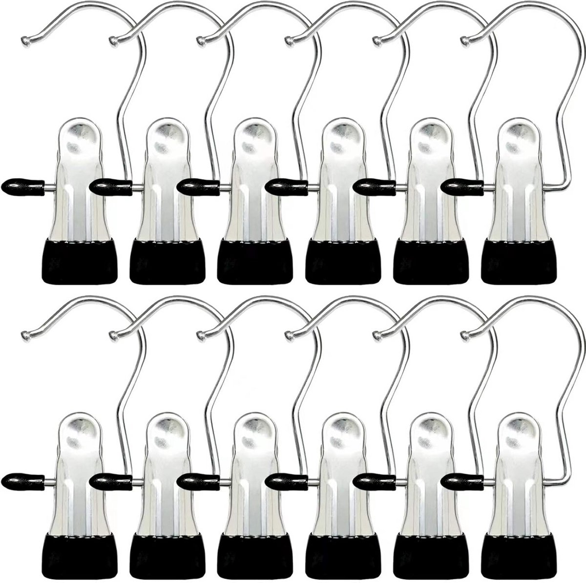 Stevige Kledinghangers met Clips voor Laarzen en Wasbeugels (12 Stuks)