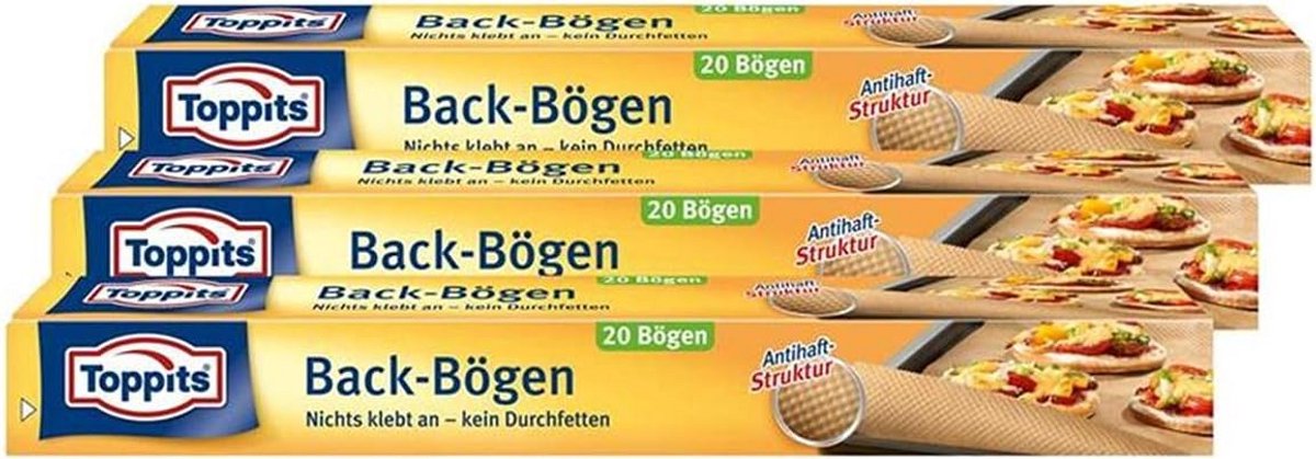 Toppits Backbogen 20 sheets 38x42 cm non-stick structure (pack of 3)