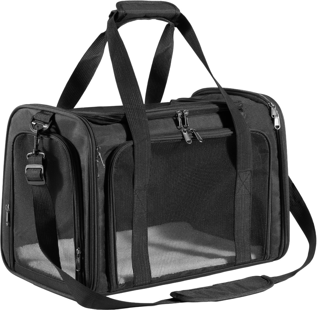 YONO Reistas Kat - Reismand 45x30x30cm - Transportbox Hond - Draagtas Huisdieren tot 6.8 kg - Zwart