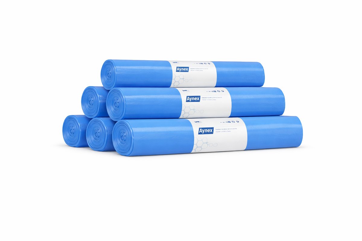 Hynex Vuilniszak 140 liter - 60 stuks - Afvalzakken - Gerecycled LDPE - 90x110 cm - set van 6 rollen x 10 stuks - Blauw