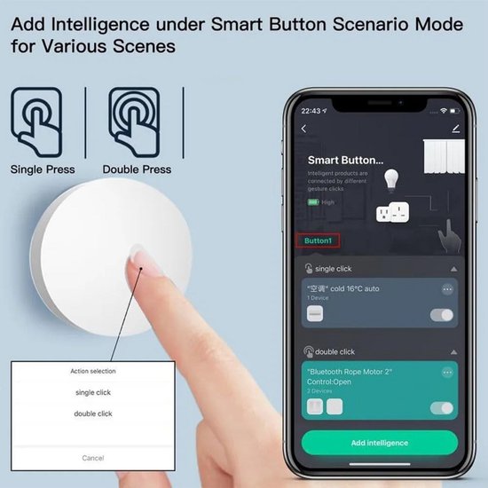 Draadloze Scène Drukknop voor Slimme Thuisautomatisering Zigbee — afbeelding 4