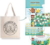 Pakket voor zindelijkheidstraining – compleet beloningssysteem met leesboekje, stickers (3x), plasdiploma, plaskaarten (2x), tas en kleurplaat