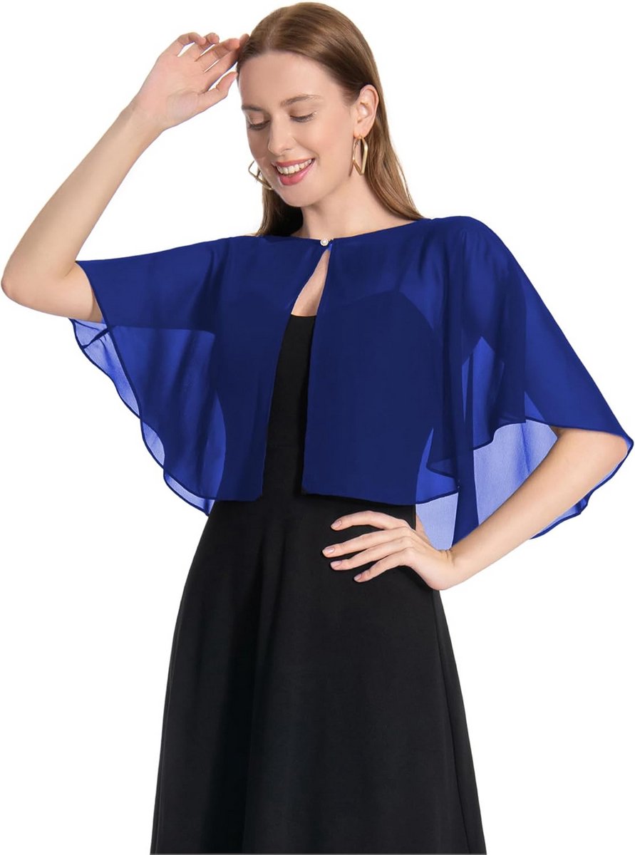 Vrouwen Zachte Chiffon Cape - Doorschijnende Sjaal voor Avond en Bruiloft