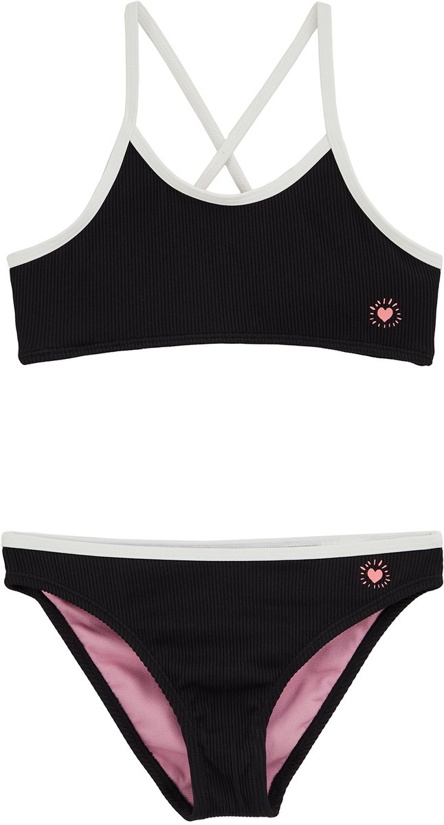 WE Fashion Meisjes bikini met structuur en contrast
