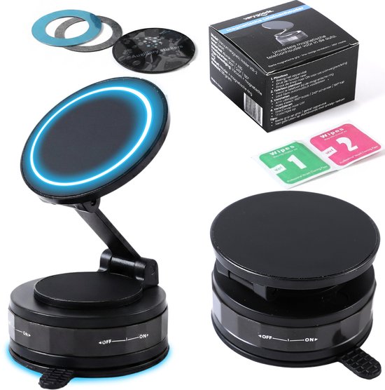 VeryGoods™ Magnetische Telefoonhouder Auto - Geschikt voor alle telefoons - Magneet Vacuüm GSM Houder - Telefoonhouder Zuignap Magnetisch - Smartphone Houder Dashboard - Auto Accessories