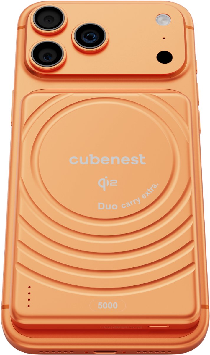 Cubenest Qi2 Draadloze Powerbank 5000 mAh voor MagSafe - afbeelding 3