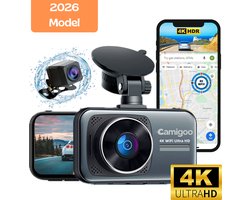 Camigoo® D1 Pro - Dual Dashcam - Dashcam Voor Auto - Ultra 4K & Full HD - Voor en Achter Camera - WiFi & GPS - 3.2 inch met App - Sony Sensor - Met 64GB SD Kaart U3 - Loop Opname - G Sensor - NL Handleiding + Systeem - Geschikt voor Verticale Ruiten!