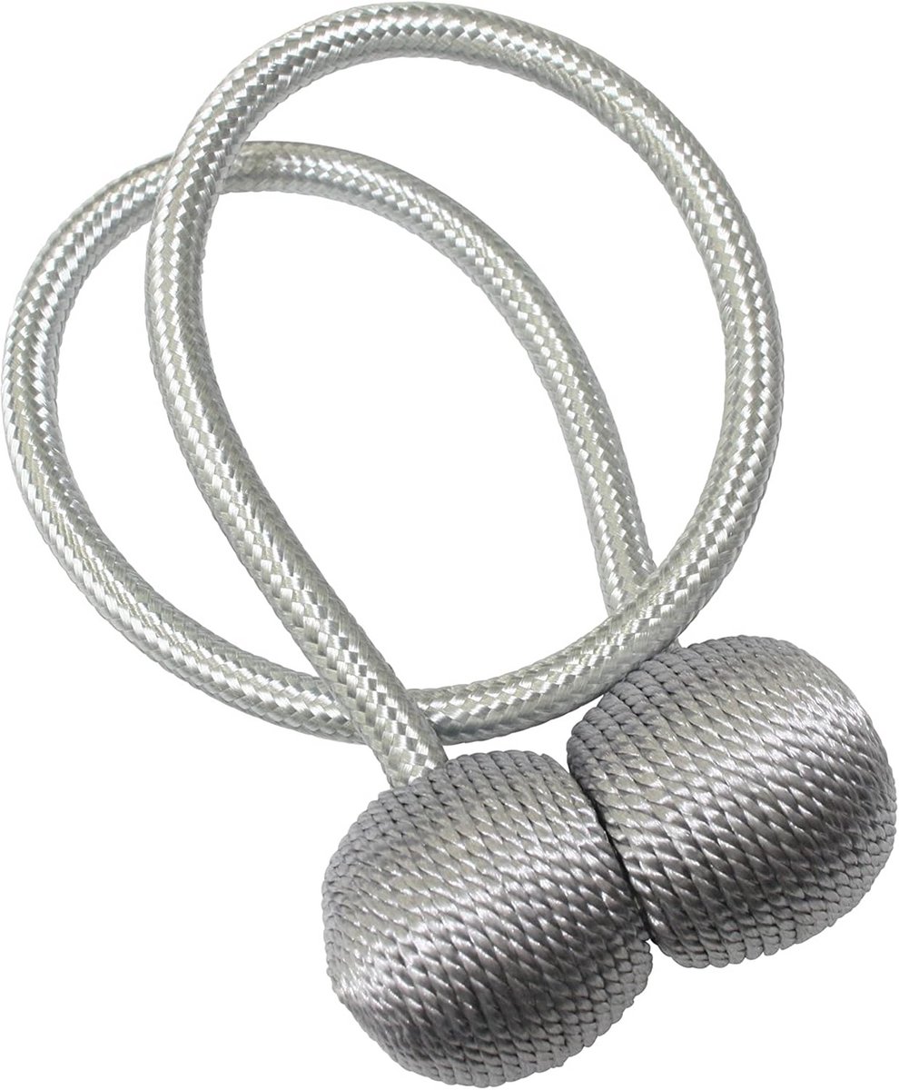 Embrasse met magneet voor gordijnen, 48 cm, zilver