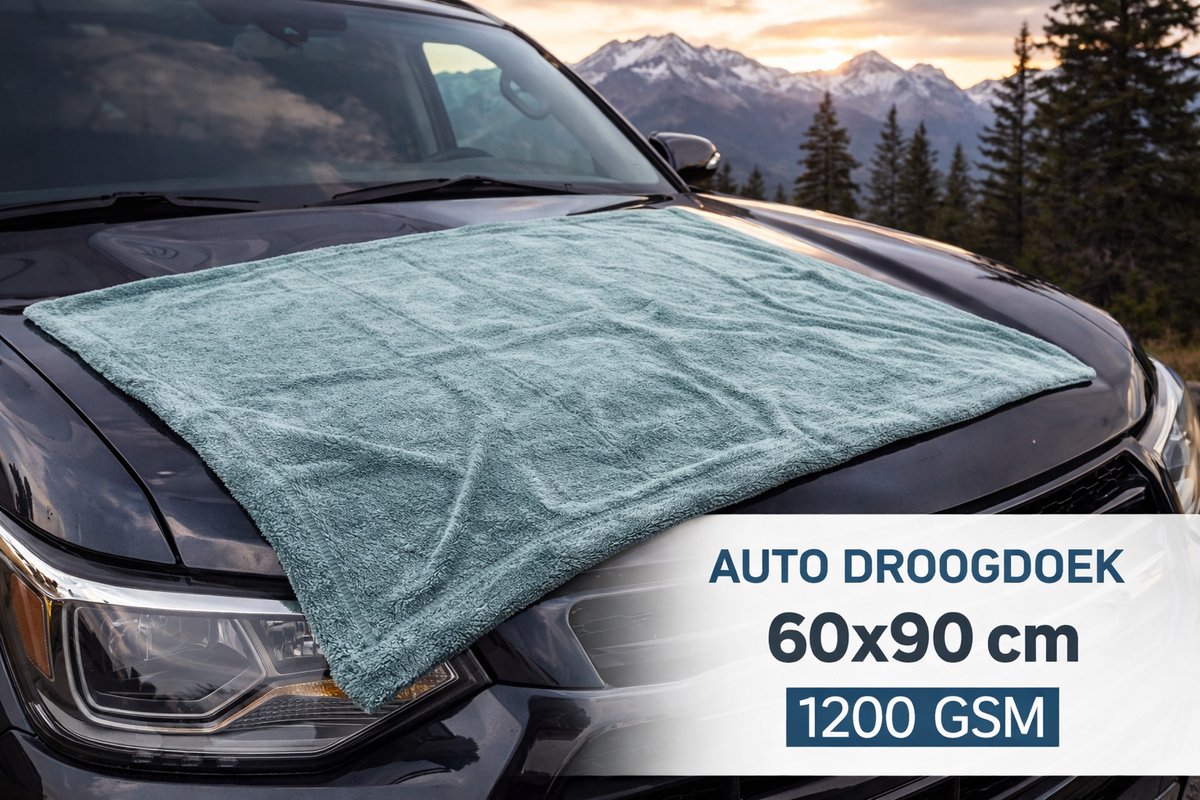 By Alejna - Twisted Towel Microvezeldoek voor de auto, XL, groot 60 x 90 cm, 1200 gsm - Droogdoek auto