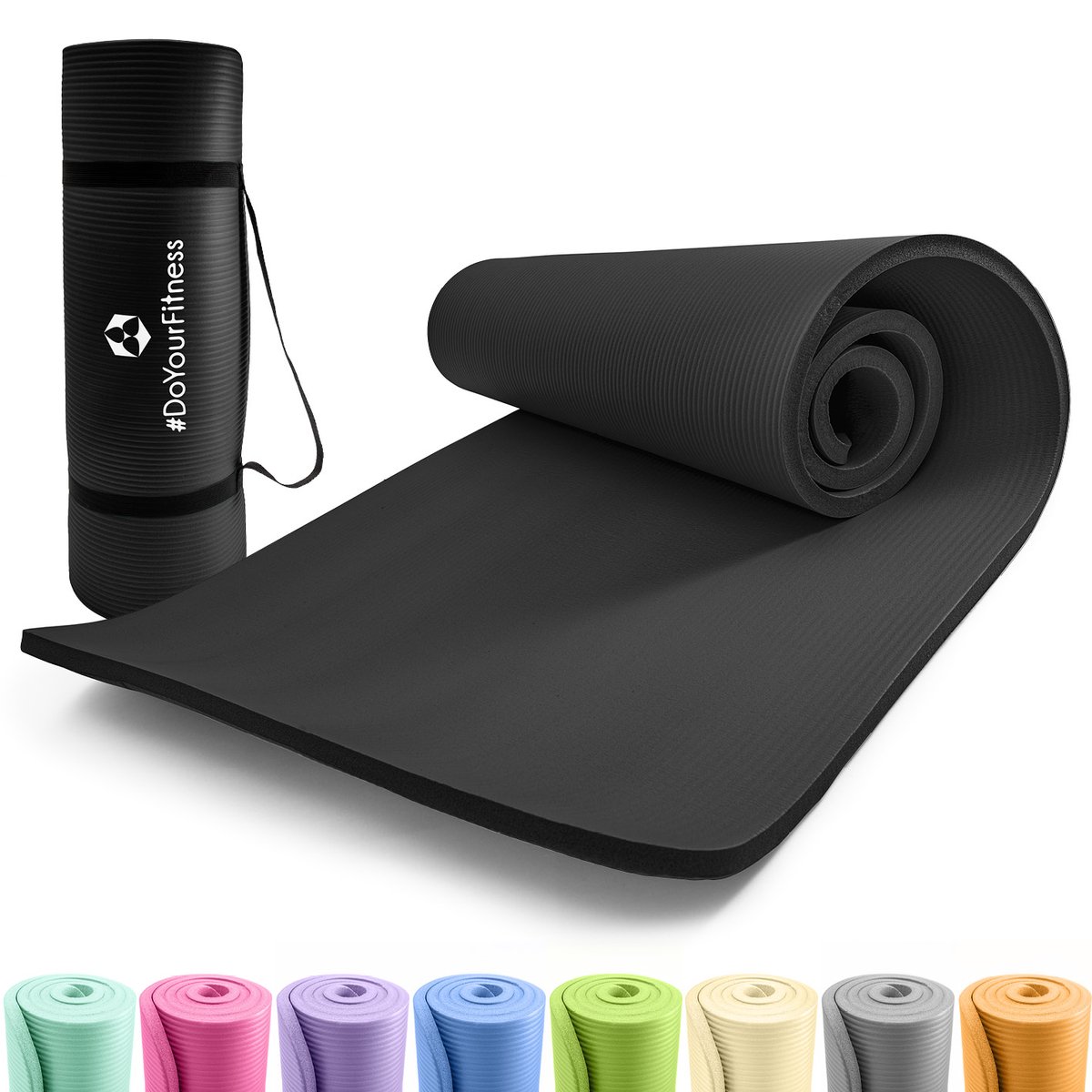 #DoYourFitness - XXL Fitness Mat - »Ashanti« - 190x100x1.0cm - zwart
