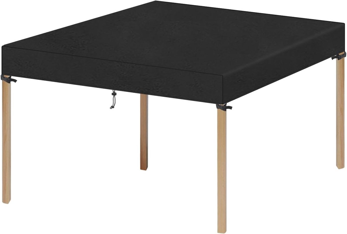 Famanu Tuintafelhoes - 110 x 110 x 15 cm - Zwart - Waterdicht - 420D Oxford stof