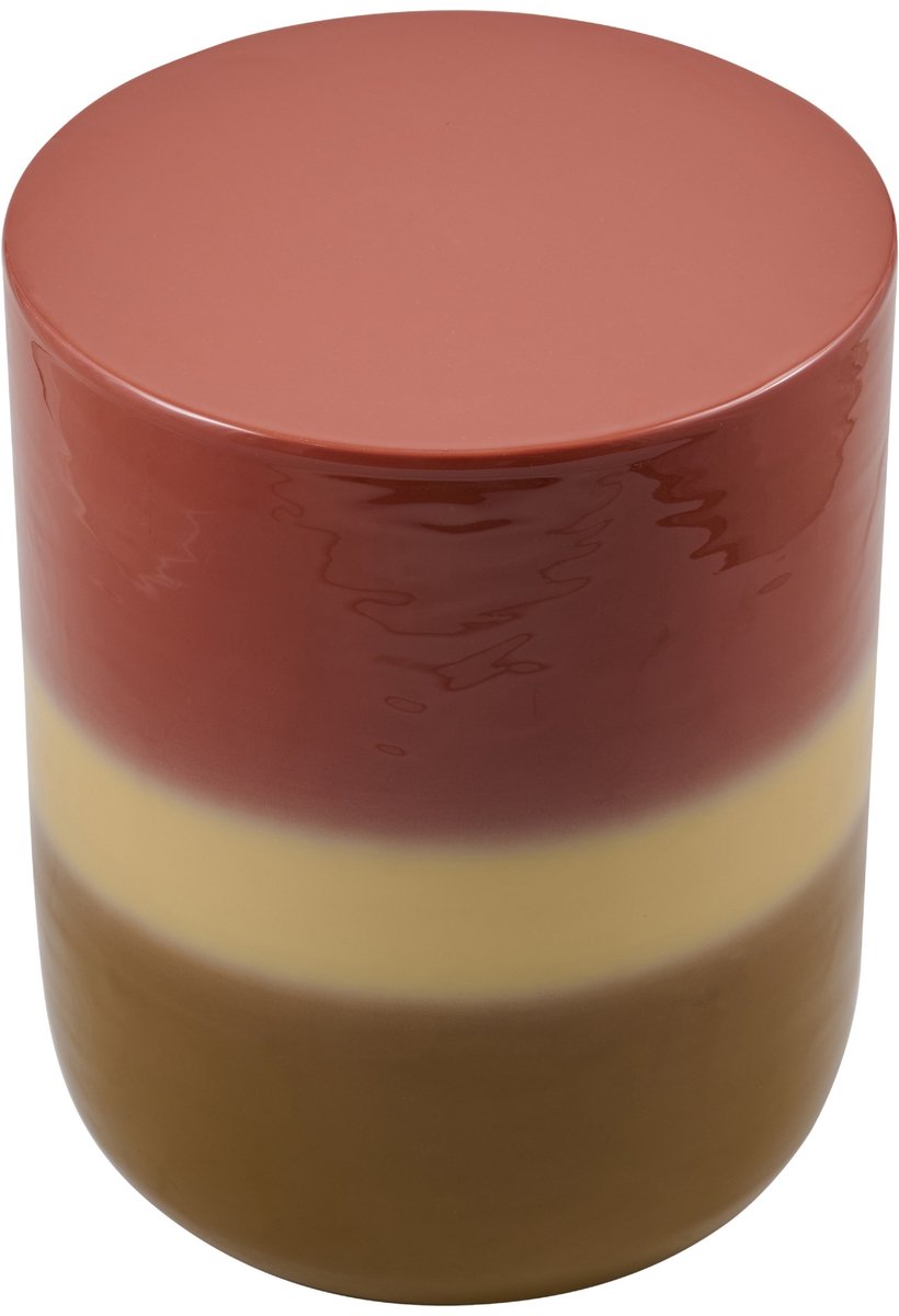 Woonexpress Bijzettafel Grip - Modern Design - Geëmailleerd Metaal Aardetinten Beige/Bruin/Groen