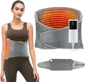 Warmteband - Verwarmde Rugband - Oplaadbaar Warmteband - Elektrisch Warmtekussen voor Rug - Draagbare elektrische deken - 125 x 30 cm - 4 timerinstellingen - 9 temperaturen
