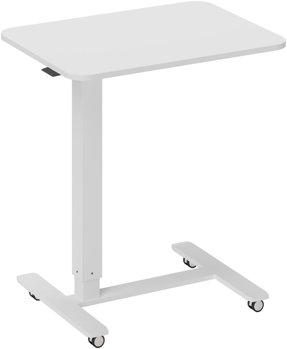 Bureaus - 65x48x70-110 cm - Verstelbaar C-Vormig Bureau - Rollen, Ruimtebesparend - MDF - Wit