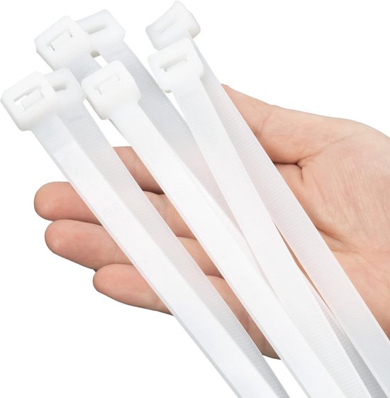 Extra lange en sterke kabelbinders 500x12mm, UV-bestendig nylon voor