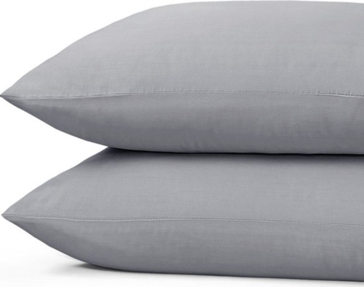 Cozy Covers 100% Katoen - Kussenslopen - Set van 2 - 60x70 cm - Grijs