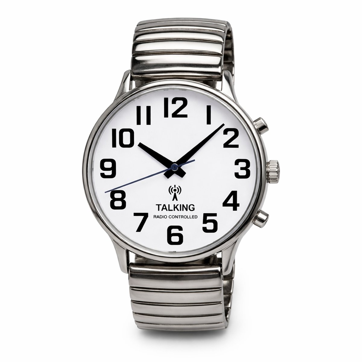 Nederlands sprekend horloge – Radio-gestuurd – rekband-heren