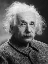 Poster Albert Einstein - Zwart Wit - Natuurkunde en Wiskunde - 70x50 cm