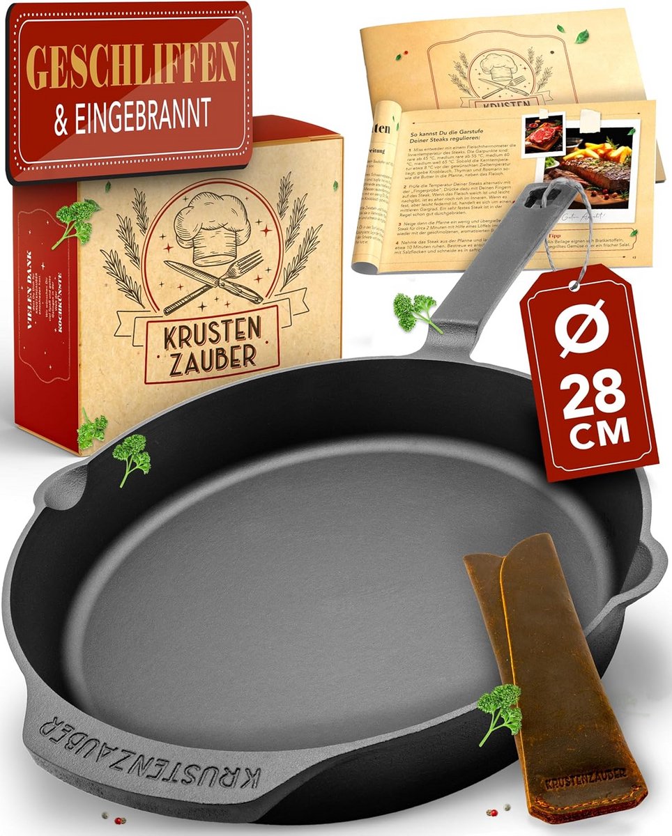 Gietijzeren Grillpan - Voor Steaks, Groenten en Meer