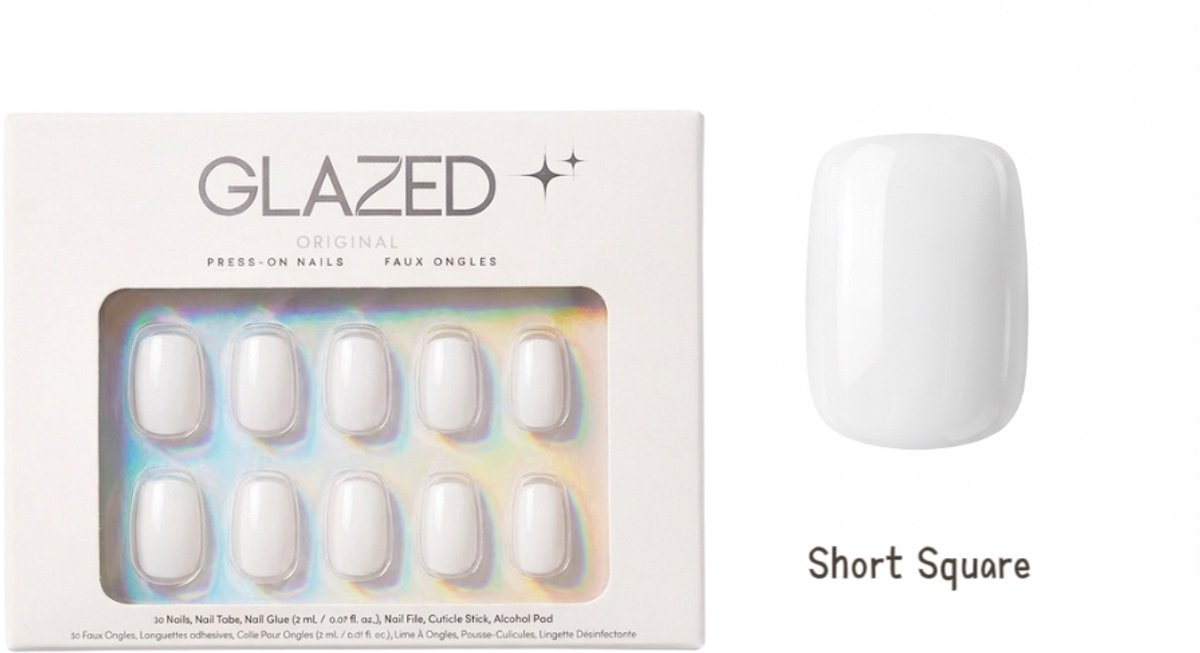 Glazed Original - Press On Nails - Pillow Talk - Extra Short Square - 30 Nagels