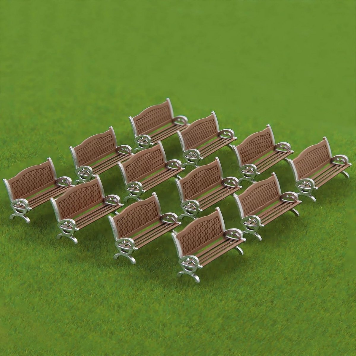12 Stuks Modeltuinbankjes Schaal 1:87 voor H0 Spoorbanen en Diorama's
