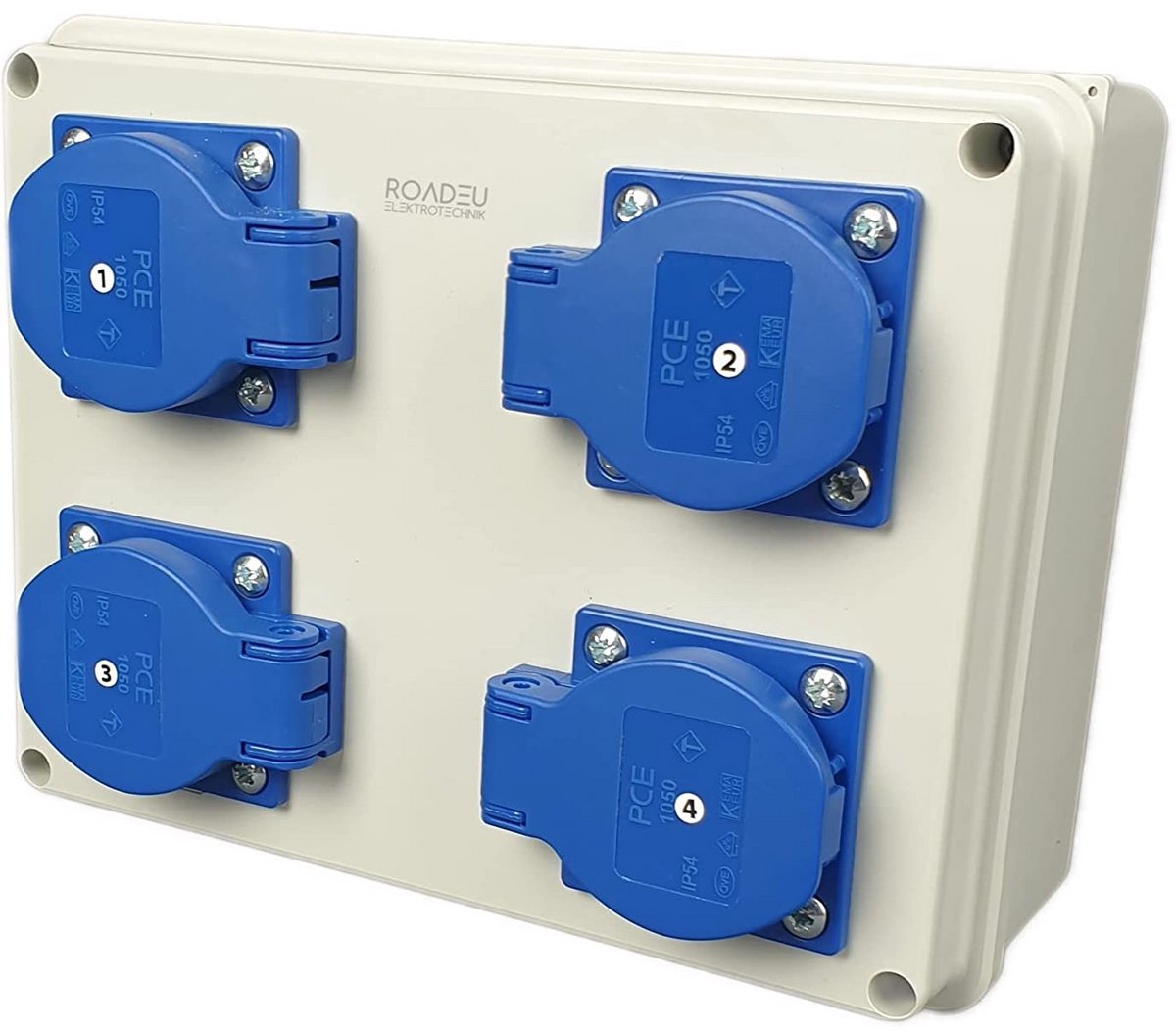 Stroomverdeler met 4x 230V Schuko Stopcontacten voor Werkplaats en Tuin