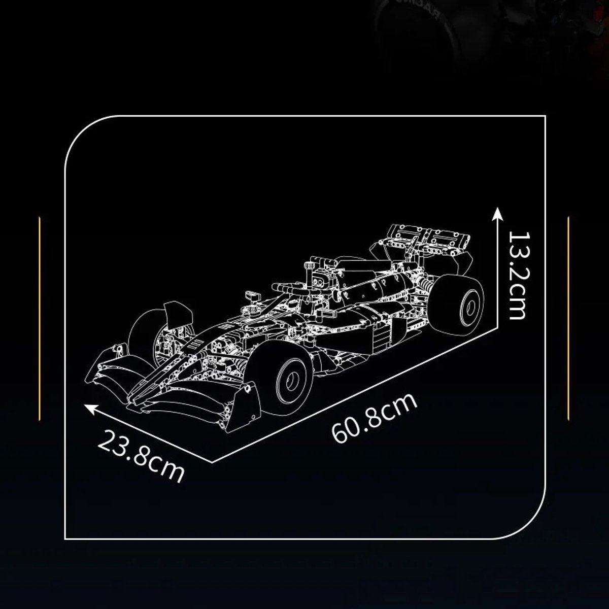 Mould King 13208 MCL Formule 1 1:8 bouwset | City fast champions adventure | Creator and classic motor bouwpakket | Technic speelgoed ideas voor volwassenen | Icons furious speed f1 auto geschikt voor Lego | Technische bouwdoos met 1480 bouwstenen — afbeelding 7