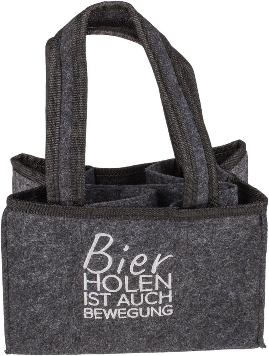 Bierdraagtas voor 6 Flessen - Flessentas met Handvat voor Gemakkelijk Vervoer
