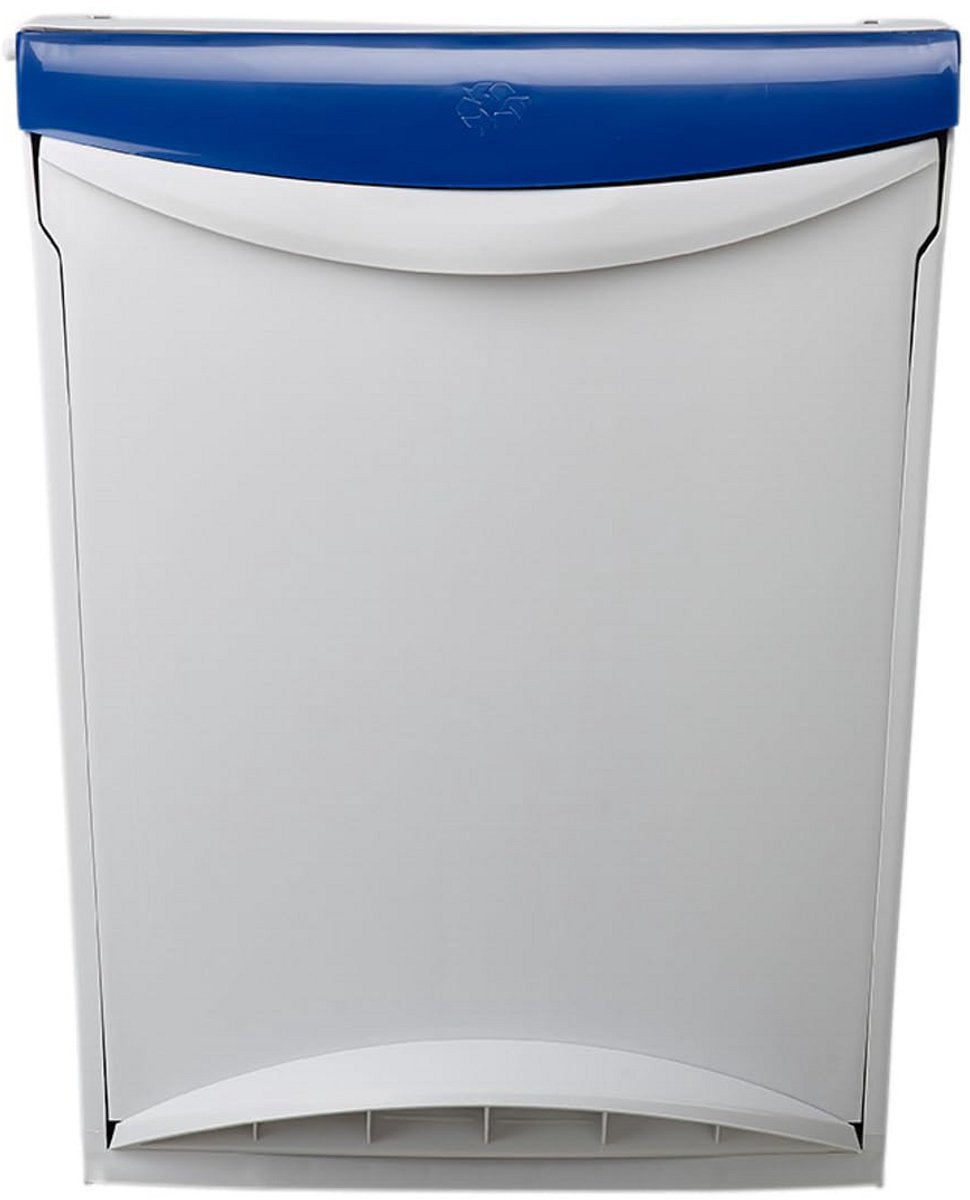 Afvalbak met deksel 25 liter - Afvalscheiding en Pedaalemmer - Grijs/Blauw