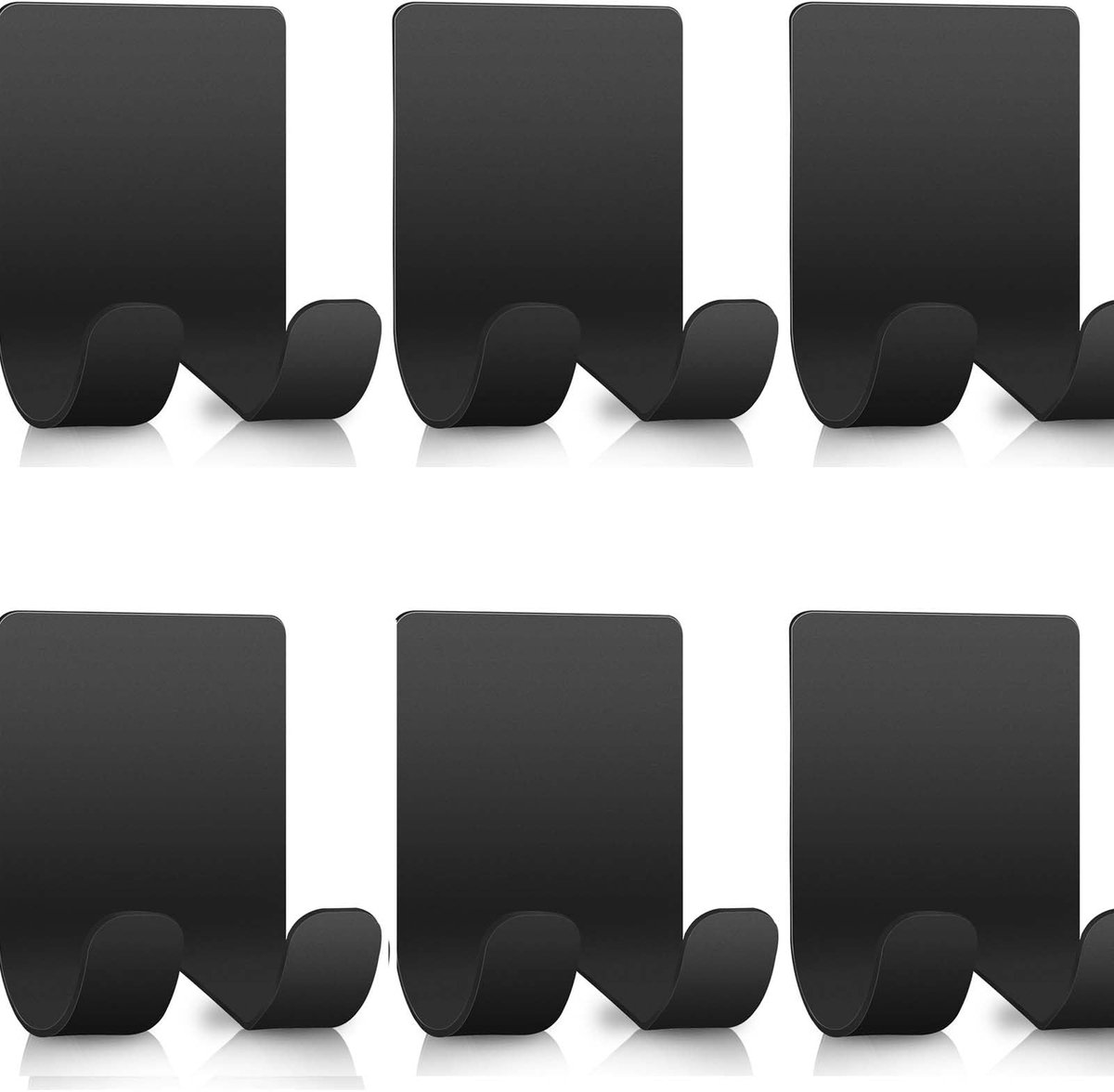 6 stuks - haken - 304 roestvrij staal - scheermeshouder - boren niet nodig - handmatige zelfklevende haken voor scheermesjes - opberghaken met zelfklevende tape - zwart