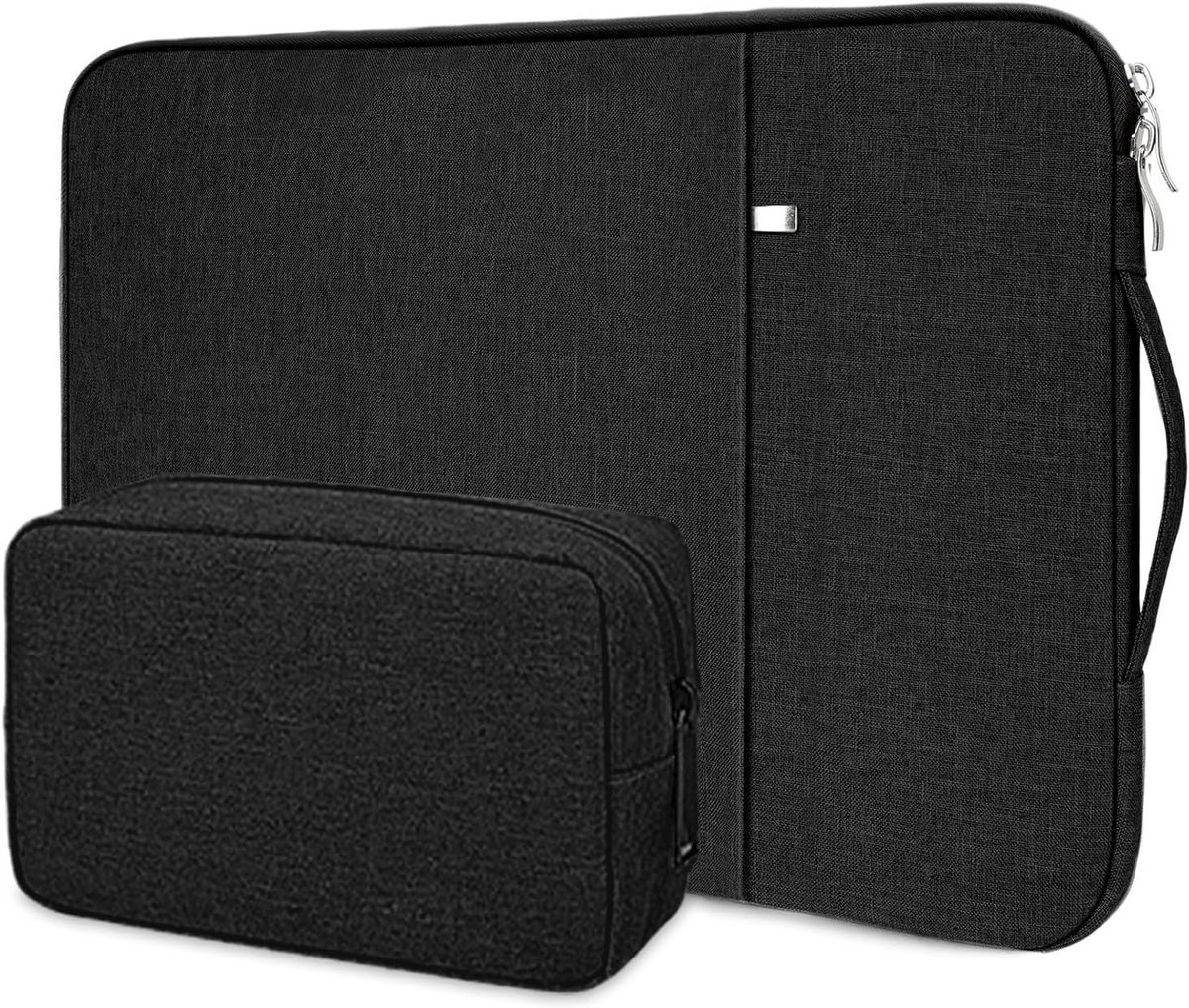 Stevige Laptoptas met Accessoiretas 14 Inch - Zwart