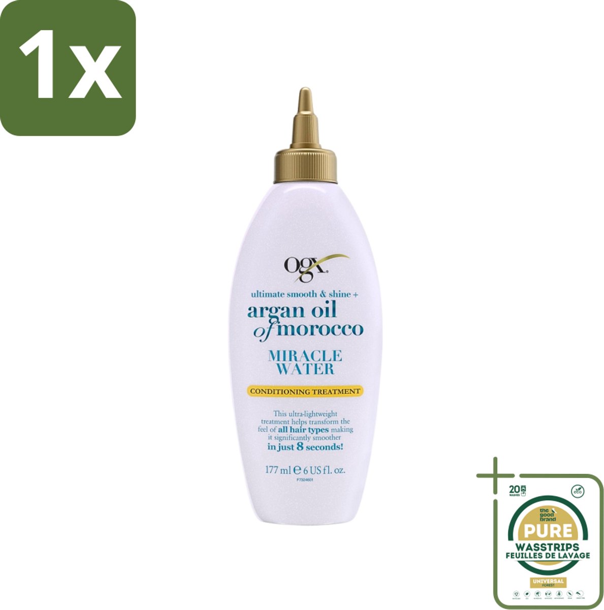 1 x OGX - Argan Oil of Morocco - Miracle Water - Lichtgewicht Hydratie - 177 ml- Argan Oil - Miracle Water - Hydrate Haar - Zachte Haar - Glanzend Haar