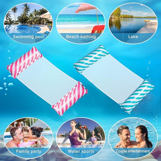Opblaasbare Waterhangmat voor Volwassenen en Kinderen - 4-in-1 Luchtbed en Lounge Stoel voor Zwembad — afbeelding 5