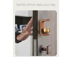 Magnetische winkelbel voor het openen van deuren - Vintage houten windgong deurbel met messing bel - Dopamine decoratie & draadloze zelfklevende deurbel voor veranda, muur, tuin, winkel, housewarming cadeau