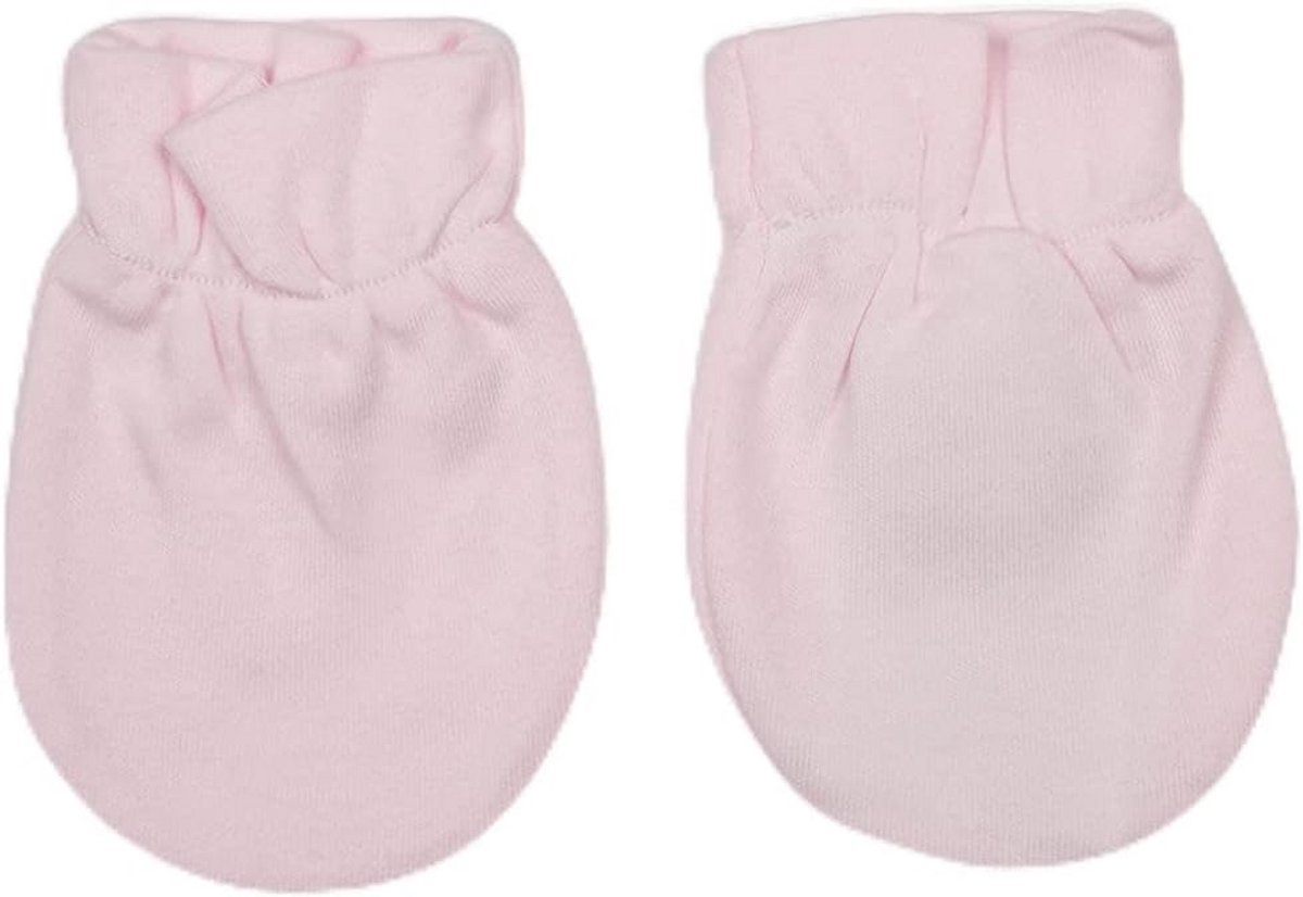 Set van 2 Babymutsjes / Wanten Roze Katoen voor Pasgeborenen (0 Maanden)