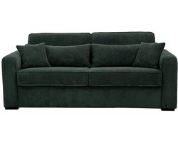 Omslag van Vente-unique Express-vierzitsslaapbank van groen ribfluweel - Bed 160 cm - Matras 16 cm - MONDOVI