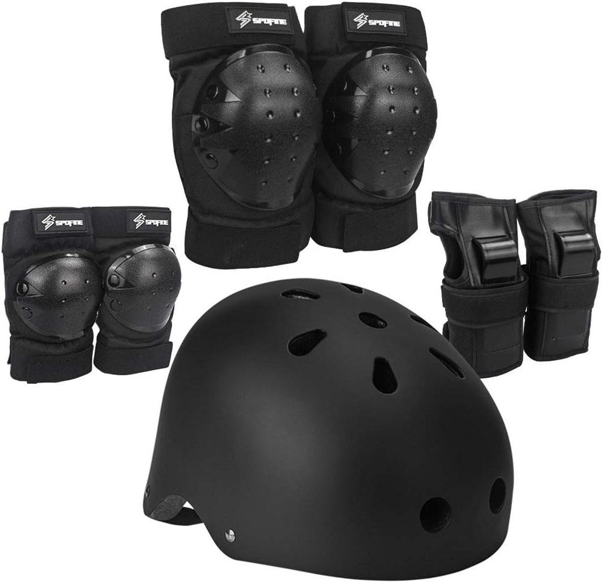 Beschermset met Helm, Knie-, Elleboog- en Polsbeschermers voor Kinderen en Volwassenen