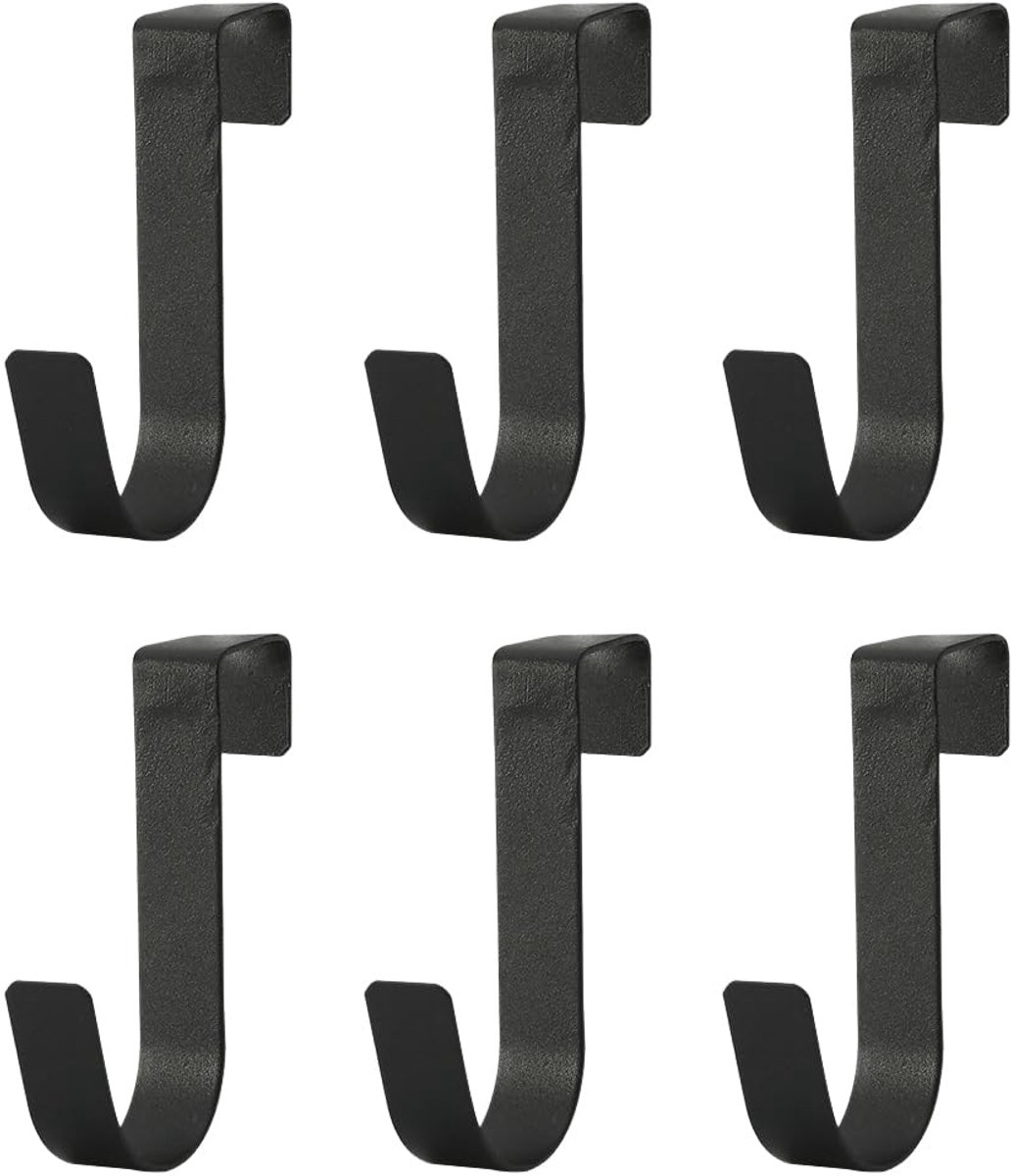 IMPERATORIS® Deurhaken - Kapstok Haken voor Deur - Zonder Boren - Voor Jassen, Handdoeken en Tassen - staal - Anti-kras - Set van 6 - zwart