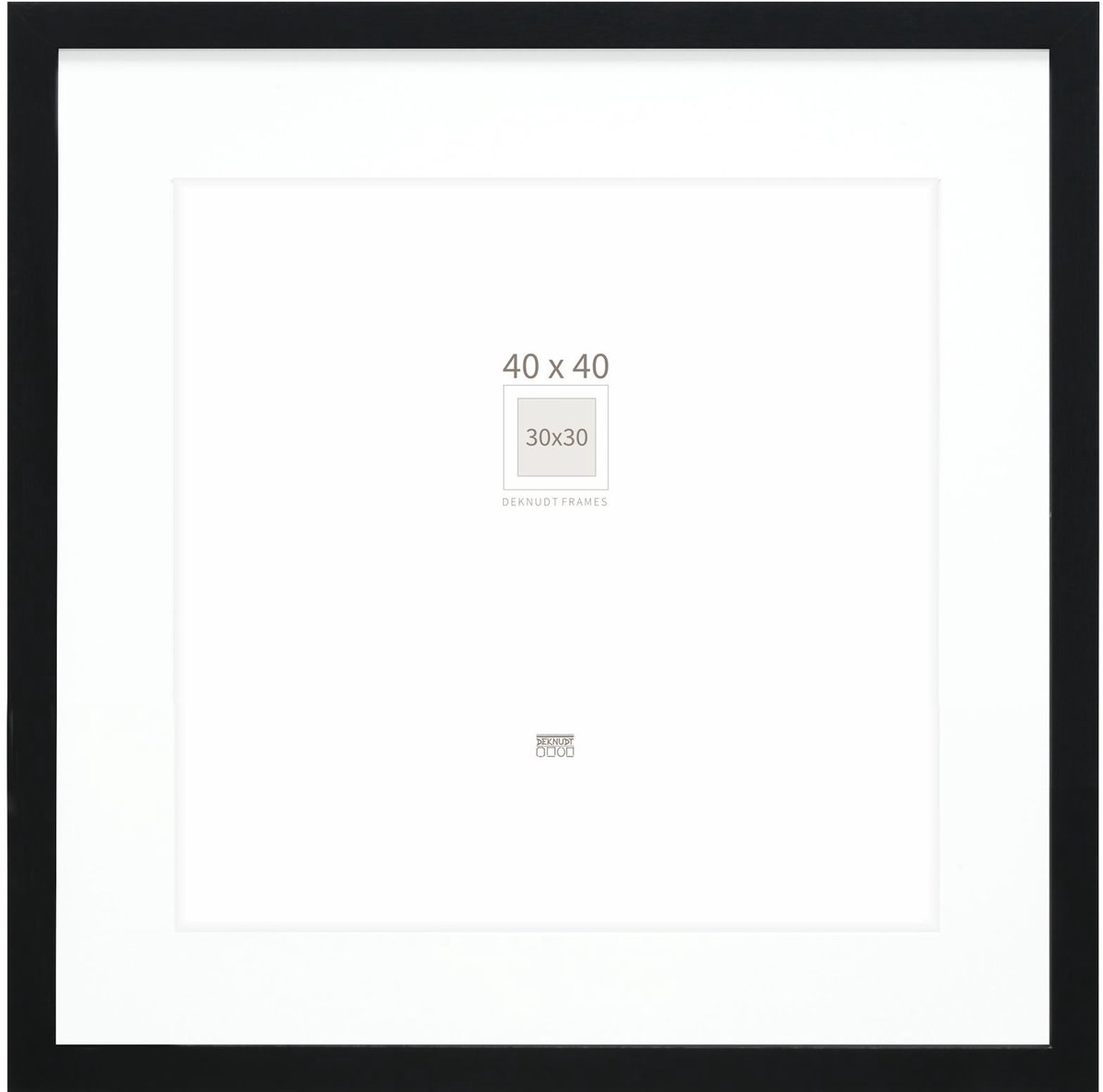 Deknudt Frames fotolijst - zwart met passe-partout - 30x30 / 40x40 cm