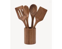 Zoha Lumo 5-delige Acaciahouten Set – Natuurlijk Koken in Stijl