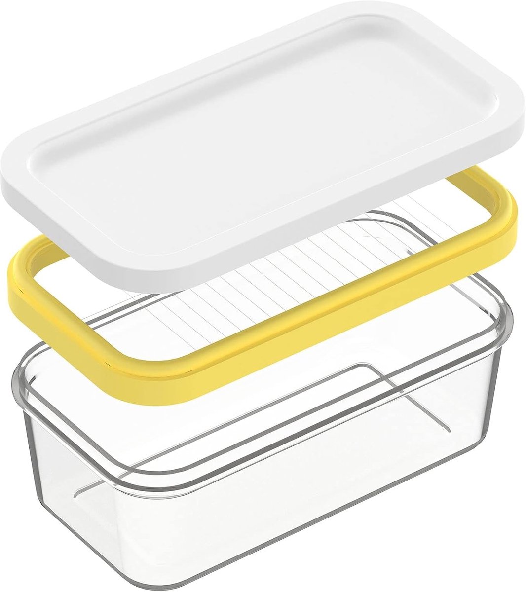 Botervloot met deksel - Botersnijder - Boter bakje met Deksel - Boterbewaarbakje - Koelkast opbergdoos - Meal prep bakjes - Diepvriesbakjes - Voor verse boter - Perfect voor Keuken - Kerst - Kerstversiering