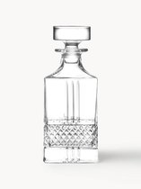 Glazen karaf met luchtdichte geometrische stop - whisky karaf voor wijn, bourbon, brandewijn, likeur, sap, water, mondwater. Italiaans loodvrij glas (24oz/720ml