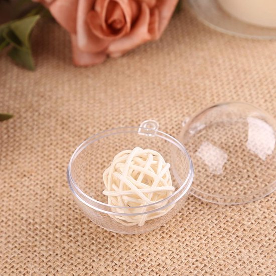 Transparante kerstballen, plastic transparante ballen, ornamenten, doe-het- zelf, vulbare knutselballen voor Kerstmis, Nieuwjaar, bruiloft, feest, verjaardagsthema, decoratie (10 cm, 5 stuks