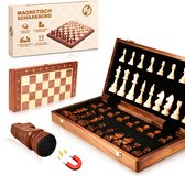 Asawa Schaakbord - Schaakspel XL met Schaakstukken - Chess - Magnetisch - Schaakset voor Schaken - 39x39cm - 2 Extra Koninginnen