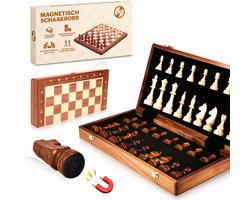Asawa Magnetisch Schaakbord - XL Schaakspel met Schaakstukken - Chess - Schaakset voor Schaken - 39x39cm - 2 Extra Koninginnen