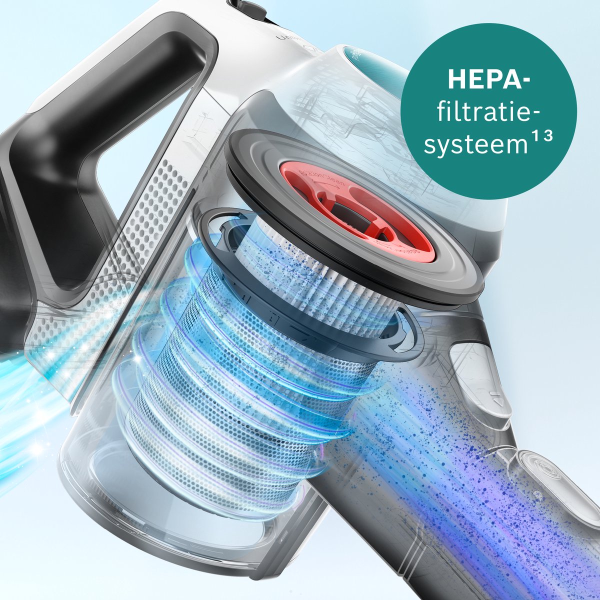 Bosch Unlimited 7 - Steelstofzuiger met dweilfunctie – Draadloos en zonder zak – Vacuum Cleaner – ProHygienic Aqua – BCS71HYG1 — afbeelding 5