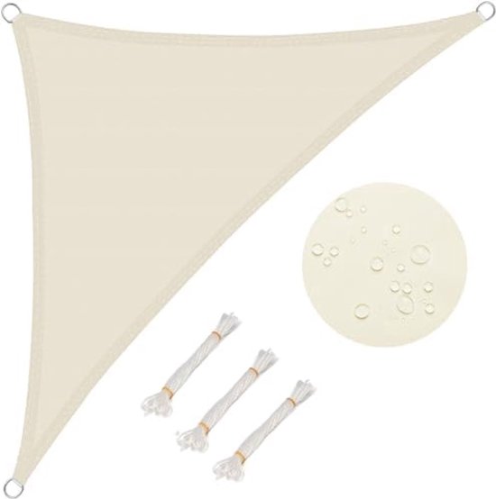 Voile d'ombrage Driehoek en PES hydrofuge, protection UV pour terrasse et Jardin , 2,5 x 2,5 x 3,5 m, blanc laiteux